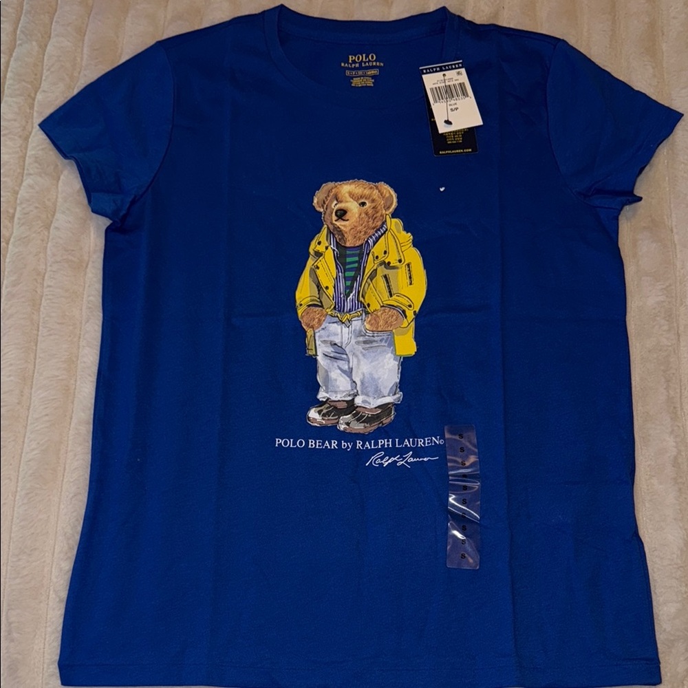 Ralph Lauren Blue Polo Bear Short Sleeve Tee